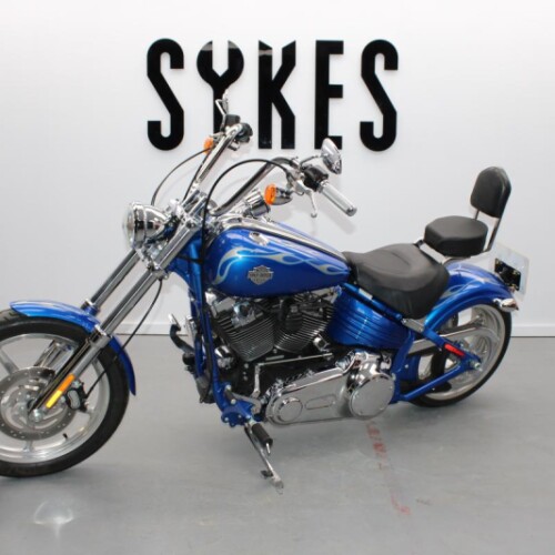 2008 Harley-Davidson FXCWC Softail Rocker C in Pacific Blue Pearl thumb 1