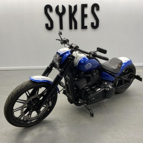 2018 Custom Harley-Davidson FXBRS Softail Breakout in Blue and White thumb 1