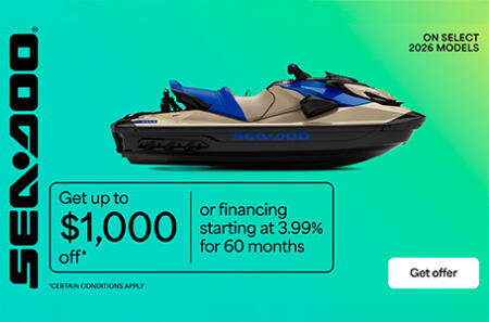 Get up to $1,000 off or financing starting at 3.99% for 60 months on select 2026 models