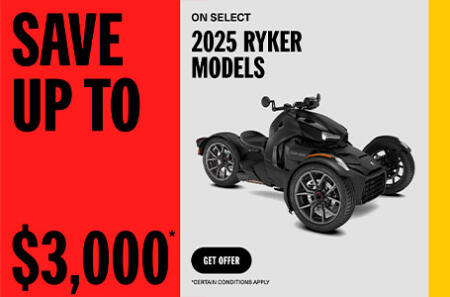 Save up to $3,000 on 2025 Ryker models